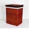 Cesto de roupa suja trançado cesto de roupa suja com tampa grande de rattan cesto de armazenamento de vime para roupa suja loja de panela quente balde de roupa suja atacado