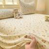 Sábana Individual para Verano, Gasa de Doble Capa, Clase A, Cama Individual de Dormitorio, Sábana de Algodón No Puro para Niños, Funda de Almohada para Dormir Desnudo, Juego de Tres Piezas