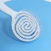 Peine Hueco de Paleta para Alisar el Cabello, Doble Uso para Cabello Seco y Húmedo, Peine Voluminizador de Nylon, Peine Curvo Tipo Espiral para Mosquitos, Peine para Estilizar el Cabello
