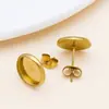 Bandeja base de pedra preciosa para relógio de aço inoxidável, bandeja para pinos de solda, brincos de tarraxa, pinos de orelha, tampões de ouvido com fecho de borboleta, acessórios para joias DIY feitos à mão
