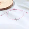 Pulsera Popular Transfronteriza Europea y Americana Personalizada de Trébol de Cuatro Hojas Pulsera Tejida a Mano con Cierre de Tirar Festival Irlandés Pulsera