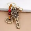 Latão Dinheiro dos Cinco Imperadores Pingente Chaveiro Zodiacal Doze Signos Chaveiro Atrator de Fortuna Ornamentos Acessórios para Reunião no Templo