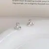 Pendientes de Plata de Ley S925 Estilo Coreano Elegantes de Trébol para Mujer, Pendientes Dulces de Flor con Diseño de Nicho, Accesorios para Orejas Versátiles y Modernos