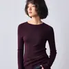 Camada Base Feminina de Lã Fina Sem Costura, Gola Redonda, Alta Elasticidade, Emagrecimento, Suéter Pulôver Malha Roupa Íntima