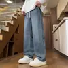Calça Jeans Wide Leg Masculina Listrada Nova Americana Solta Perna Reta Calças Masculinas Adolescente Marca Tendência Casual Calças Longas