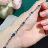 Pulsera de zafiro natural color bueno veta fina plata S925 incrustación Seiko tamaño de la piedra principal 4*6 mm