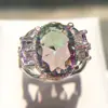 Fabricantes de Suministro Transfronterizo Venden Directamente Anillos Europeos y Americanos Nuevos, Anillos de Diamante de Cobre Fino con Circonia de Colores de Moda y de Alta Gama
