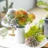 Venta al por mayor transfronteriza de Bolas de Milán Grandes de Plástico Artificial de 5 Cabezas, Flores Artificiales, Flores de Plástico, Plantas Artificiales para Decoración del Hogar, Flores Artificiales