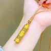 Colgante Mismo Tong Tong Filamento Taladro Ocho Tesoros Portátil Buda Dorado Colgante de Collar para Hombres y Mujeres Pareja Joyería Benmingfo