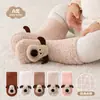 25 calcetines de muñeca de invierno ultragrues antideslizantes para bebé, calcetines para caminar para lactantes y niños pequeños, calcetines de suelo para cachorros con mitad de forro polar