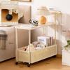 Carrito Multifuncional, Mesa de Noche Sencilla, Mesa Auxiliar Pequeña Móvil Integrada, Gabinete de Noche, Gabinete de Almacenamiento de Noche para el Hogar
