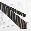 Corbata Jk Estilo Universitario Corbata Rayada Japonesa Accesorio para Camisa de Uniforme Material Escolar Atada a Mano Azul Oscuro Básica Versátil
