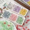 Cuentas redondas de acrílico iridiscente, cuentas sueltas coloridas de luz suave con agujero pasante, cadena para teléfono hecha a mano DIY, pulsera, accesorios de joyería, cuentas sueltas