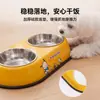 Comedero doble para perros de acero inoxidable co-branded Sanrio, comedero doble anti-derrames para gatos, bebedero para perros a prueba de roturas, accesorios para mascotas