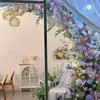 Paisajismo con Flores Artificiales Cascada Muro de Flores Escena de Exhibición en Ventana Decoración de Boda Decoración Floral Artística para el Check-In
