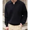 2023 Estilo Perezoso Color Puro Polo Hombres y Mujeres Tendencia Delgado Suéter Chaqueta Súper Caliente Estilo Hong Kong Estudiantes Versátil y Holgado