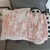 Pijamas de manga larga de primavera y otoño para mujer, de algodón con nubes y tela arrugada, estilo princesa dulce, estilo japonés, ropa fresca para el hogar.