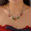 Collar de Joyería Navideña Transfronteriza Europeo y Americano Copo de Nieve Alce Muñeco de Nieve Árbol de Navidad Collar con Múltiples Colgantes Joyería para Mujeres
