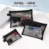 Bolsa de Armazenamento Transparente de Malha de Grande Capacidade Multifuncional Viagem Portátil Bolsa de Higiene Pessoal Armazenamento de Produtos para Cuidados com a Pele Batom Bolsa Cosmética