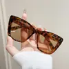Moda Europa e Estados Unidos cross-border cat's eye óculos de sol net vermelho all-match fino alto sentido óculos de sol grande armação plana espelho atacado