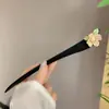 Horquilla de Madera con Borla Antigua de Ébano de Alta Calidad Nueva China Cheongsam Simple Elegante Disco para el Cabello Accesorios para el Cabello