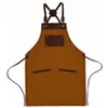 Delantal exclusivo de lona patchwork transfronterizo, nuevo estilo para cafeterías, ropa de trabajo, catering, barbacoa, personalizable con logo