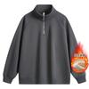 Sudadera Retro Americana con Media Cremallera y Cuello Alto para Hombre, Color Sólido, Algodón Grueso, Corte Holgado, Talla Grande, Top de Marca de Moda para Primavera y Otoño