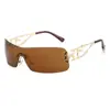 Gafas de Sol Cuadradas Sin Marco Estilo Milenio Sexy Populares Retro Bordes Cortados para Hombres y Mujeres Modernas Metálicas Punk con Recortes