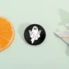 Broche de dibujos animados de fantasma blanco y negro transfronterizo, insignia de diablillo de Halloween, pin de accesorio de moda para abrigos y bolsos