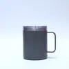 Taza aislada de acero inoxidable 304, taza de agua para oficina, taza de café portátil a prueba de fugas con asa, taza de color sólido de doble capa, hervidor
