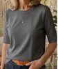 2026 Ropa de Mujer Transfronteriza de Amazon Camiseta Cómoda Versátil Casual Cuello Redondo Hombro Normal Manga Media Ropa Exterior Ropa Interior Top
