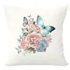 Fronha Estampada Borboleta Floral Pastel Amazon Capa de Almofada para Sala de Estar Sofá Carro Almofada de Sofá Atacado