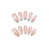 Bestseller de Xiaohongshu Uñas Portátiles Hechas a Mano Simples Francesas Deseo Puro Blanqueamiento Ojo de Gato Lunares Degradado Nude Manicura Uñas Postizas