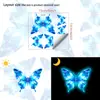 Xino Yg_B101 Mariposa de Cristal Azul Luminosa Pegatina Autoadhesiva Removible Decoración de Pared para Habitación Infantil
