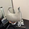 2025 Cor sólida Tendência Feminina Elegante Nova Moda Simples Elegante Tecido Mão Ombro Crossbody Bolsa Feminina Crescent Bag