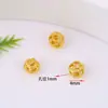 Ouro 18K Banhado Conserva Cor Pequenas Contas de Ouro Esfera Oca Furo Passante Cobre Banhado Ouro Real Contas Soltas Acessórios para Joias DIY Contas Espaçadoras Joias
