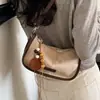 Bolso de Terciopelo Flocado para Mujer 2026 Nuevo de Moda Otoño Retro Nicho Estampado de Leopardo Bolso de Hombro Individual Debajo del Brazo Bolso Cruzado para Viaje