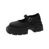 Zapatos casuales de estilo británico con suela gruesa y punta redonda, de cuero con suela gruesa aumentada para mujer, primavera y otoño 2024, nuevos zapatos de tacón grueso con falda de una sola capa
