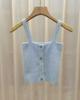 Camisola corta peluda estilo francés ropa interior para mujer principios de primavera ropa exterior para chica popular diseño de espalda bonito top de punto