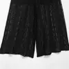 Pantalones Casuales de Pierna Ancha Sueltos Transparentes de Cintura Alta Elástica Color Sólido Imitación de Encaje Ropa Europea y Americana Transfronteriza
