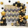 Venta Caliente de Nuevo Producto Transfronterizo Fiesta de Año Nuevo Empalme Negro Dorado Multicolor Cortina de Tela de Lluvia Banner Diseño de Pared de Fondo