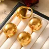 Anillo francés retro gordito esférico personalidad diseño exagerado acero inoxidable chapado en oro real de 18k anillo al por mayor