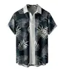 Camisa para Hombre de Estilo Nuevo Europeo y Americano Transfronteriza, Estampado Digital 3D, Versátil de Moda Casual de Manga Corta Tallas Grandes Ropa para Hombre