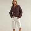 2026 Novo site independente de roupas femininas transfronteiriças da Amazon eBay moda suéter de malha torcida gola V manga longa