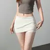 Saia Cinza Justa ao Corpo para Mulheres, Novo Estilo Verão 2026, Cintura Alta, Emagrecedora, Anti-Exposição, Mini Saia Sexy Justa Evasê