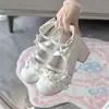 Zapatos Lolita con motivos de estrella y campanilla de viento, lindos de estilo muñeca con ribete de encaje de tacón medio, dulce estilo Mary Jane, Estrella Campanilla de Viento y Viento