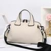 Bolsa Feminina Casual Joker Boston em Couro Genuíno Moda Simples Bolsa de Ombro de Mão Headwear Crossbody 8351