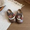 Zapatos Lindos de Princesa para Niñas 2026 Otoño Nuevos Zapatos Planos Mary Jane Retro para Niños Zapatos de Cuero de Suela Suave a la Moda para Niñas