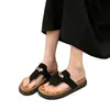 Chanclas de mujer con plataforma gruesa de comercio exterior, modelo nuevo 2026 con hebilla metálica, sandalias de playa para exteriores de verano para mujer