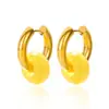 Europa y Estados Unidos con pendientes de acero inoxidable de celebridad de internet explosiones INS piedra natural oro de 18 quilates colgante joyería pendientes pendientes al por mayor